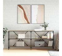 Kaloriko Table Console chêne Sonoma 180x30x75cm Bois d'ingénierie et Fer avec Rangement, Support pour Salon, entrée, Bureau, Design Moderne, Pieds réglables, Surface Robuste