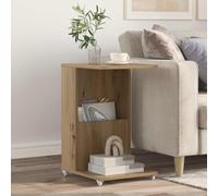Kaloriko Table d'appoint en Bois d'ingénierie chêne Artisanal 40 x 35 x 60 cm avec roulettes, Console Rangement Polyvalente pour Salon, Chambre, Bureau, Coin et entrée