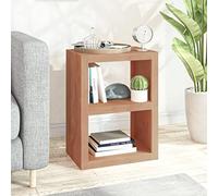 Kaloriko Table d'appoint en Bois Massif de Teck 45 x 30 x 60 cm avec Rangement, Support pour Salon Chambre Bureau, Console Vintage décorative et Meuble