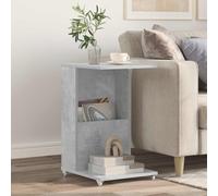 Kaloriko Table d'appoint Gris béton en Bois d'ingénierie 40 x 35 x 60 cm avec roulettes, Meuble de Salon Multifonction, Console Rangement pour Chambre Bureau Coin entrée