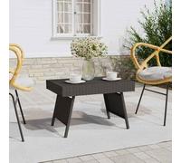 Kaloriko Table d'appoint Pliable en résine tressée Noir 60x40x38 cm avec Cadre Acier, Table Basse Salon et Chambre, Console gigogne Pliant pour Rangement et décoration Moderne