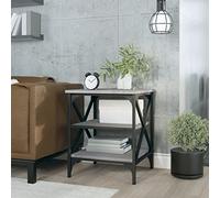 Kaloriko Table d'appoint Sonoma Gris en Bois d'ingénierie 40x42x50 cm avec Cadre Acier Stable et Pieds réglables pour Salon, Bureau, Chambre, Console de Rangement Moderne et Industrielle
