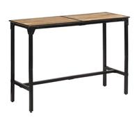 Kaloriko Table de Bar en Bois de manguier Massif Brut 150 x 55 x 107 cm, Cadre en Fer Enduit de Poudre, comptoir Mange Debout pour Cuisine, Salle a Manger, Salon, Cafe, Restaurant