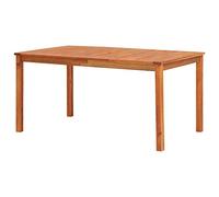 Kaloriko Table de jardin 150 x 90 x 74 cm en bois d'acacia massif avec trou de parasol, résistante aux intempéries et stable, idéale pour terrasse, balcon, camping, pique-nique et utilisation en