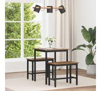 Kaloriko Table de Salle à Manger carrée 60 x 60 x 75 cm métal, Meuble Salle Cuisine Salon séjour, Design Industriel, Bois, Gain Place, Usage intérieur, Repas Famille réception, Facile à Nettoyer