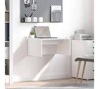 Kaloriko Table murale blanche - 60 x 45 x 30 cm - En bois - Bureau pour bureau à domicile - Avec plateau pour ordinateur portable - Meuble de jeu - Peu encombrant - Montage facile