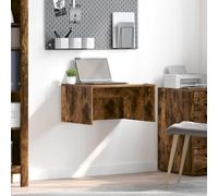 Kaloriko Table murale en chêne fumé 60 x 45 x 30 cm Bureau pour bureau à domicile avec étagère PC et espace pour ordinateur portable, secrétaire compact avec espace de rangement, idéal pour le bureau