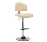 Kaloriko Tabouret de Bar crème en Similicuir, pivotant 360 degrés, Hauteur réglable par vérin hydraulique, Repose-Pied, siège Ergonomique pour Cuisine, Salle à Manger, comptoir, pub