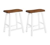 Kaloriko Tabourets de Bar Lot de 2 en Bois Massif, Finition poncée Peinte et laquée, 45 x 23 x 60 cm, Assise Confortable pour Cuisine, comptoir, îlot Central, Restaurant et café