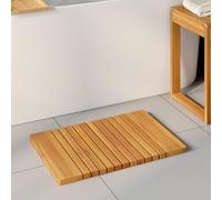 Kaloriko Tapis de Bain en Bois d’Acacia Massif Marron 59 x 40 cm, caillebotis antidérapant ventilé pour Salle de Bain, Douche, Balcon, Sortie de Bain et Usage intérieur extérieur