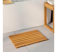 Kaloriko Tapis de Bain Marron en Bois d'acacia Massif 56 x 37 x 2,5 cm, caillebotis ventilé, antidérapant, Lot de 2 pour Salle de Bain, Douche, Balcon, Sortie de Bain, sécurité et séchage Rapide