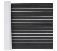 Kaloriko Tapis de Bateau EVA Gris foncé et Blanc rayé 240 x 90 cm, Auto-Collant, Design Rectangle pour extérieur, Entretien Facile et Usage Durable sur Pont