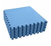 Kaloriko Tapis de Sol Piscine Bleu en Mousse EVA 24 pièces, Surface 8,64 m2, Design modulaire antidérapant et pour Piscine Spa Jacuzzi extérieur Jardin, Isolation Thermique et Confort