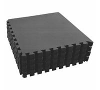 Kaloriko Tapis de Sol pour Piscine Noir en Mousse EVA 24 pièces 8,64 m2, Surface modulaire 60 x 60 x 1 cm, Protection antidérapante pour Spa, Jacuzzi, Bassin extérieur et Jardin