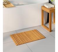 Kaloriko Tapis Fond Baignoire Douche Bain en Bois d Acacia Massif Marron 60 x 40 cm, caillebotis antidérapant, 2 pièces pour Salle, Toilette, lavabo, Sol, intérieur extérieur, séchage Rapide