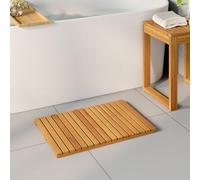 Kaloriko Tapis Fond Baignoire Douche Bain Salle Bain en Bois d Acacia Massif Marron 60 x 40 cm, caillebotis antidérapant ventilé, Lot de 2 pour Balcon, Spa, Usage intérieur extérieur