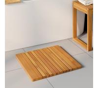 Kaloriko Tapis Fond Baignoire Douche en Bois d’Acacia Massif Marron 52 x 50 cm, caillebotis antidérapant ventilé, Usage intérieur et extérieur pour Bain, Toilette et Balcon