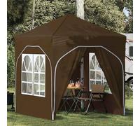 Kaloriko Tente de fête Pop-up Taupe 192 x 192 x 245 cm, auvent Pliant en Tissu Oxford 210D avec Protection UV, 4 Murs latéraux, Sac de Transport, Jardin terrasse Patio