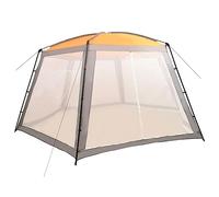 Kaloriko Tente de Piscine Gris Tissu 660x580x250 cm, Protection Solaire pour Piscine Spa Jacuzzi, parois en Maille, Cadre en Acier, résistante aux UV, 6 Cordes et 12 piquets Inclus