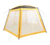 Kaloriko Tente de Piscine Jaune en Tissu avec revêtement PA, Cadre en Acier, 500 x 433 x 250 cm, pour Piscine Ronde Jusqu a 300 cm, ombrage, Ventilation, Usage par Beau Temps