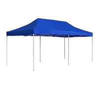 Kaloriko Tente de réception Pliable Aluminium 6 x 3 m Bleue, auvent abri tonnelle chapiteau pergola pour Jardin terrasse Patio Balcon, Protection Soleil Pluie Ombre UV