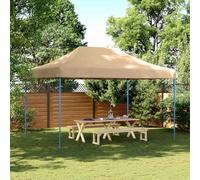 Kaloriko Tente de réception Pliable escamotable Beige 440 x 292 x 315 cm, Barnum de Jardin avec Toit en Tissu Oxford PVC, Structure Acier, 8 piquets et 4 Cordes pour Mariage, fête, terrasse, Patio