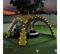 Kaloriko Tente de réception Verte 3,6 x 3,6 x 2,3 m avec LED Solaire, 4 parois moustiquaires, Barnum en Polyester PA et Fibre de Verre pour Jardin, terrasse, Camping, Protection UV et Ombre Pluie