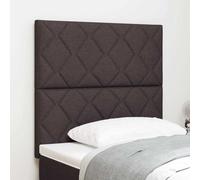 Kaloriko Tête de lit en tissu marron de 90 cm avec éclairage LED, design bloc de diamant, rembourrée, montage mural, cadre en bois robuste pour chambre à coucher