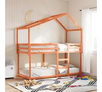 Kaloriko Toit en pin massif marron ciré pour lit d'enfant 203 x 95,5 x 142 cm avec côté ouvert, accessoire robuste et pièce de rechange pour cadre de lit, décoration de chambre à coucher, fonction