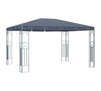 Kaloriko Tonnelle de Jardin Anthracite 400 x 300 cm auvent abri Tente pergola Barnum kiosque, Structure Acier, Toit Polyester PA Anti UV, pour terrasse Patio Balcon Jardin ombrage