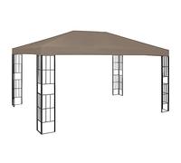 Kaloriko Tonnelle Taupe 4 x 3 m en Polyester et Acier, auvent ventilé pour Jardin terrasse Patio Balcon, Toit résistant à la Pluie et à l Ombre, Structure décorative 2,6 m