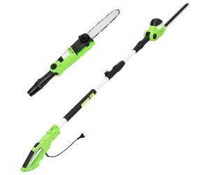Kaloriko Tronçonneuse Taille haie à Perche télescopique 2 en 1 710 W et 550 W, Lame 25 cm et 41 cm, portée réglable, pour Branche Herbe Gazon Feuille Jardinage extérieur Electrique Filaire