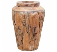 Kaloriko Vase de décoration en Bois de Teck Massif 40 x 60 cm, Coupe irrégulière, Finition huilée, Vase soliflore, Jarre décorative pour Salon, terrasse, Mariage, Style Rustique, Boheme