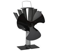 Kaloriko Ventilateur de poêle alimenté par Chaleur à 3 pales Noir en Aluminium anodisé, 14,5 x 12 x 21,5 cm, Circulation Thermique silencieuse pour poêle Bois, cheminée, Granule, Insert, Foyer