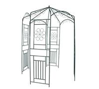 Kaloriko Voûte de Jardin en Fer forgé Vert foncé 250 cm, Arche Treillage Stable pour Rosier et Plante grimpante, pergola décorative résistante aux intempéries, ombrage terrasse Jardin extérieur