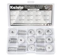 Kalote Lot de 232 rondelles de carrosserie en acier inoxydable 7 tailles M3, M4, M5, M6, M8, M10, M12, larges rondelles en U inoxydables DIN 9021 pour vis et écrous