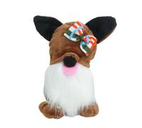 Kalttoy Statuette de chien en peluche avec texture textile douce Marron | Texture textile douce avec forme assise stable et caractère fantaisiste pour les coins de chevet et les zones de la maison