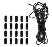 KALUROIL Chaîne de Volets Roulants Noire - Lot de 3 Chaînettes de 10 m avec 30 Clips de Raccord - Accessoires pour Stores Enrouleurs, Vénitiens, Plissés et Occultants