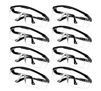 KALUROIL KAYLRE 8 Lunettes de Sécurité Transparentes - Lunettes de Protection avec Verres en Plastique, Pont-de-Nez et Embouts de Branches en Caoutchouc pour Plus de Confort （Noir）