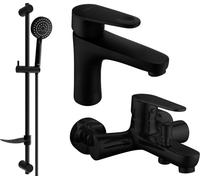 Kama DF75 Mélangeur lavabo et baignoire avec accessoires, noir (72503DF75-70)