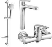 Kama DF75 SET mitigeur lavabo + mitigeur douche avec accessoires , chrome (72514DF75-00)