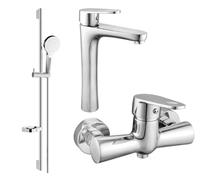 Kama DS05 SET mélangeur de lavabo + mélangeur de douche avec accessoires, chrome (72514DS05-00)