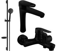 Kama DS75 Mélangeur lavabo et baignoire avec accessoires, noir (72513DS75-70)