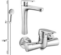 Kama DS75 SET mitigeur lavabo + mitigeur douche avec accessoires , chrome (72514DS75-00)
