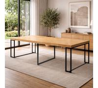 Kama table extensible 10-12 personnes effet bois 300cm