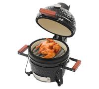 Kamado Barbecue en céramique - Barbecue au charbon de bois - Diamètre : 32 cm - Portable - En céramique - Avec thermomètre et armature - Pour camping et jardin