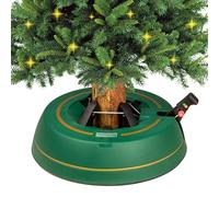 Kamai Support de Sapin de Noël pour Arbres Jusqu’à 2,5 m, avec pédale et système à câble Unique, réservoir d’Eau 2,5 L, Support pour Sapin Naturel, Vert Mat avec Ligne dorée