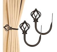 KAMANINA 1 Paire Embrasse en Rideaux Bronze, U Form Embrasse Rideau Crochet | 2 Pièces, Attache Rideau, Embrasse pour Rideaux, Métal, Montage Mural, à Visser, pour Salon, Chambres, Suspendre des Objets