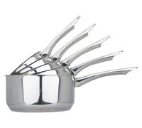 Kamberg – 0008075 – Lot de 5 casseroles à manche de 12, 14, 16, 18 et 20 cm – Acier inoxydable de haute qualité – Poignée isolante en acier inoxydable – Compatible avec tous les types de cuisinières, 