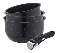 Kamberg - 0008134 - set 3 casseroles inox 16/18/20 cm - revêtement pierre - manche amovible - tous feux dont induction - sans pfoa inox G